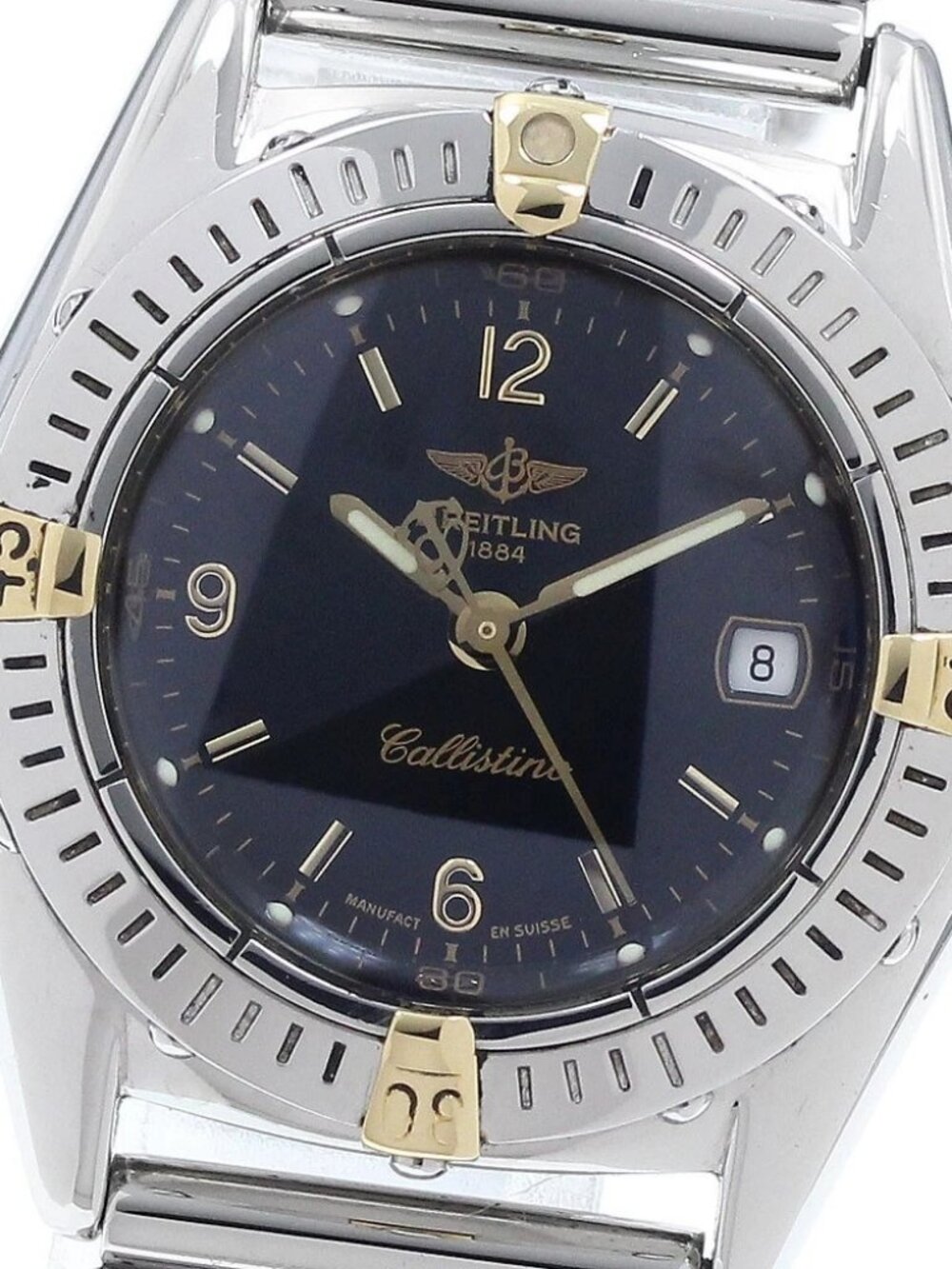 BREITLING Calistino B52045.1 Date Black Dial Quartz Ladies Watch_944924